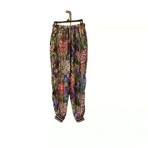 NWT Gucci Women's Black Silk Tiger Floral Print Harem Pant Trousers sz 28 - Picture 7 of 16